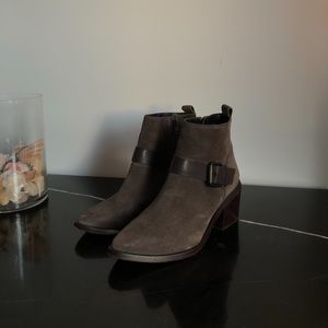ALLSAINTS Grey Leather and Suede Ankle Boots